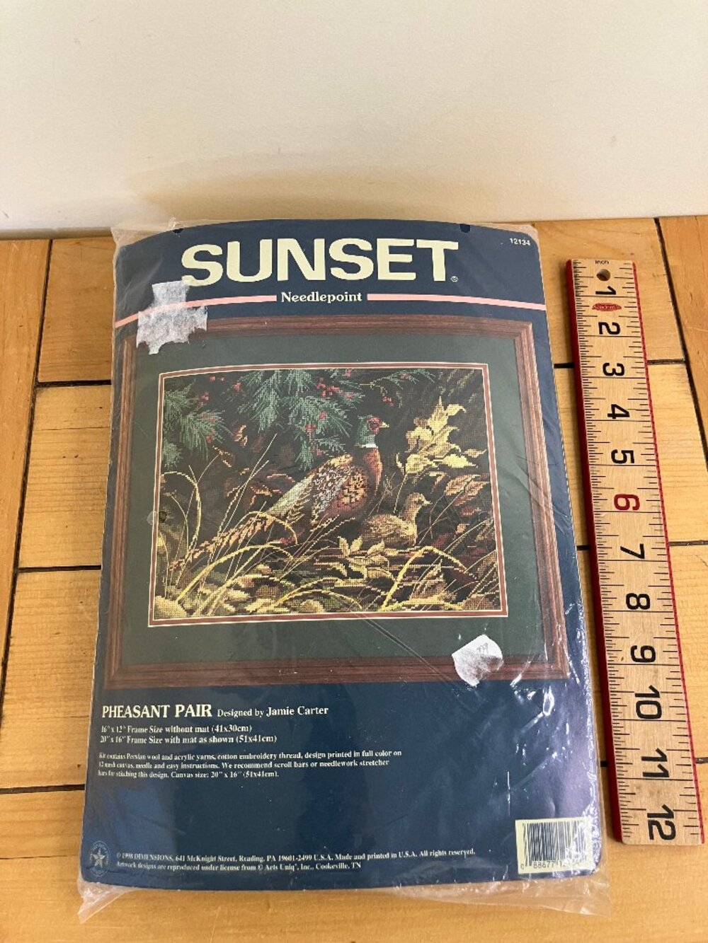 Sunset PHEASANT PAIR Needlepoint Embroidery Kit #12134 Vintage 1998 New/Unopen